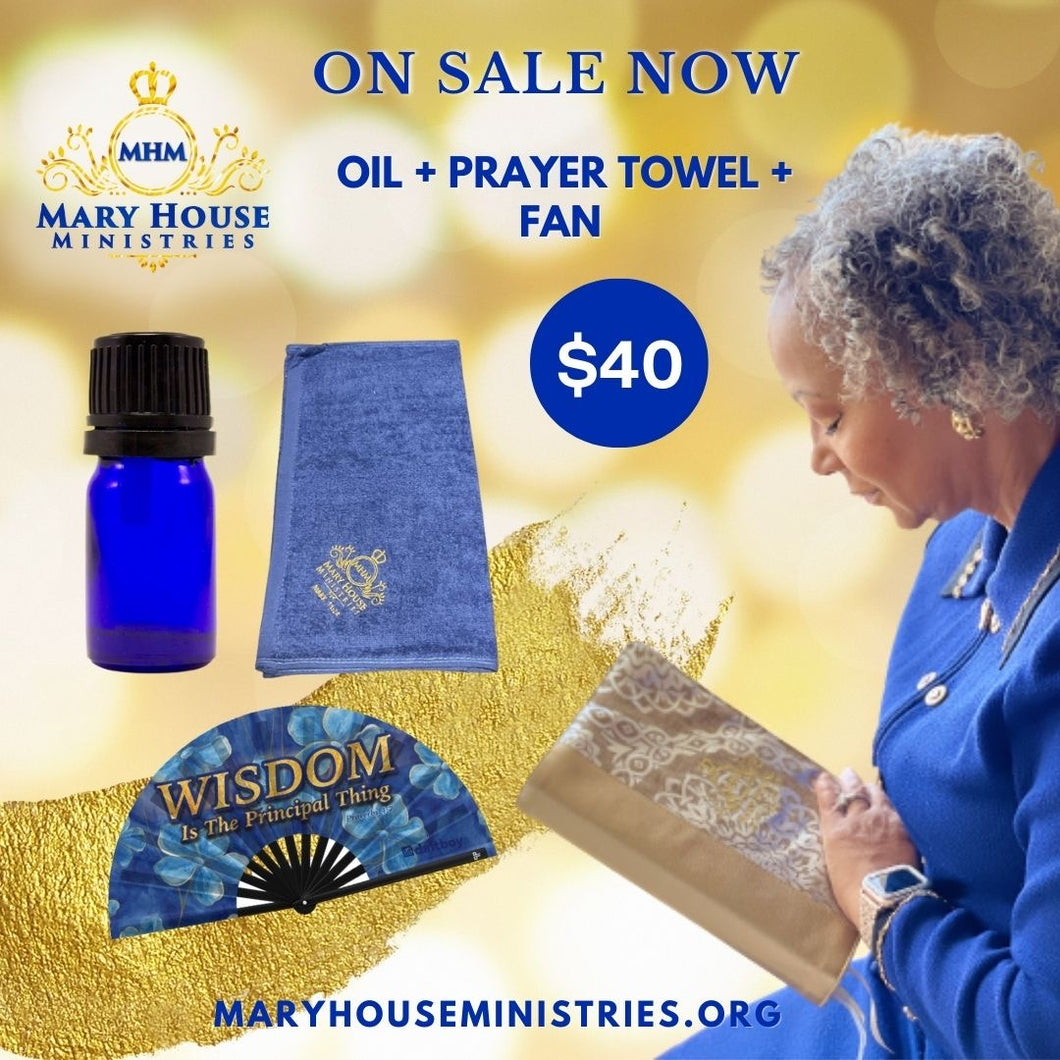 Bundle: Prayer Towel, Fan, & Oil